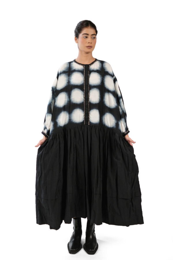 Itajime Shibori Silk Dress
